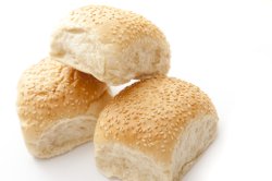 White Sesame Bread Rolls on White Background