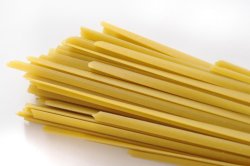 Dried Italian tagliatelli noodles