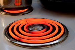 Red hot element on a stove