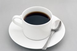 Cup of strong black espresso coffee