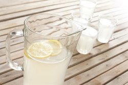 Fresh homemade lemonade in a jug