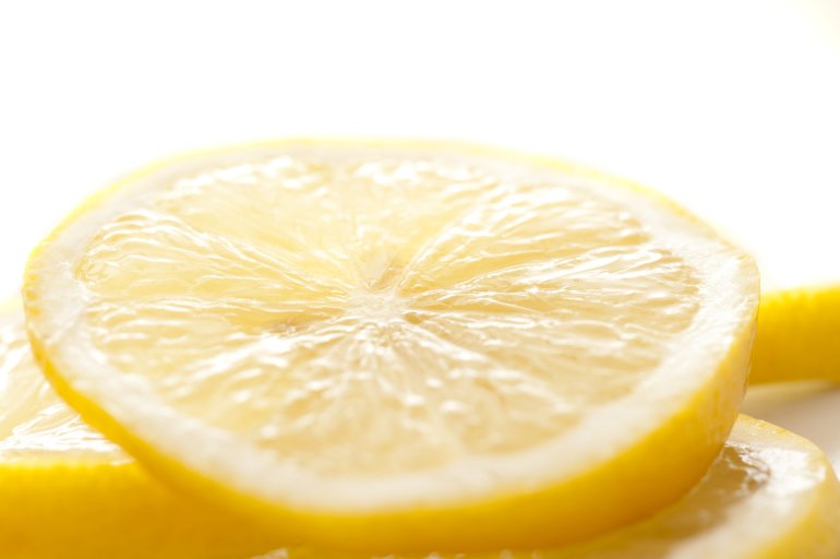 Macro of segment of lemon.