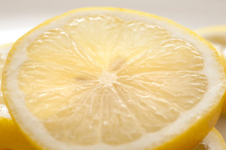 a thin slice of zesty lemon