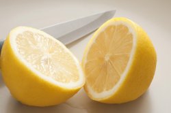 Lemon divided in half