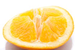 Sliced orange showing the segments