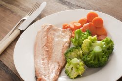 trout fillet with vegetables