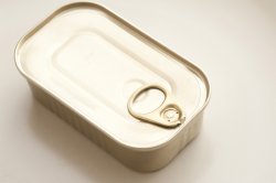 Sealed metal sardine can