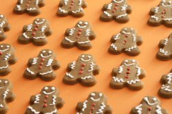 background of gingerbread man sweets