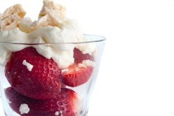Delicious strawberries and whipped cream