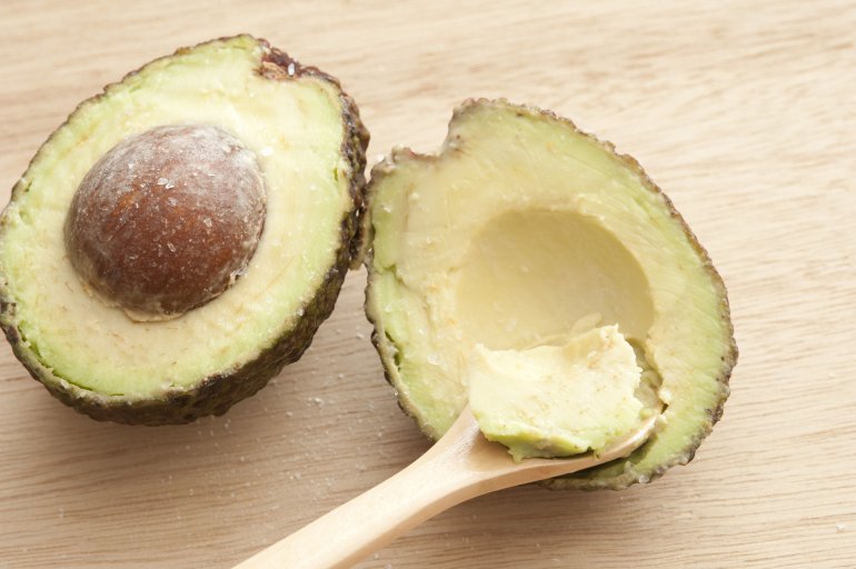 removing the flesh from an avocado fruit