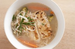 Asian fish soup with noodles