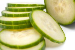 Thinly sliced cucumber